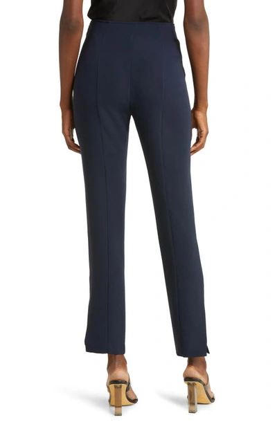 Cinq À Sept Brianne Pintuck Crepe Pants In Navy