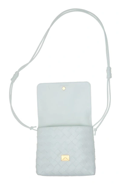 Shop Bottega Veneta Mini Intrecciato Leather Crossbody Bag In 1807 Glacier-gold