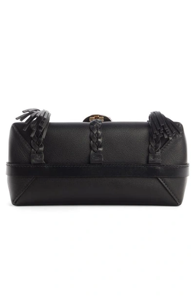 Shop Chloé Mini Penelope Leather Crossbody Satchel In Black
