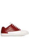 Marni Front Band Leather Sneakers, Red