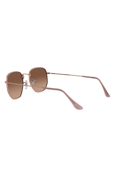 Ray Ban 54mm Gradient Hexagonal Sunglasses In Copper