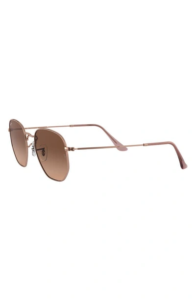 Ray Ban 54mm Gradient Hexagonal Sunglasses In Copper