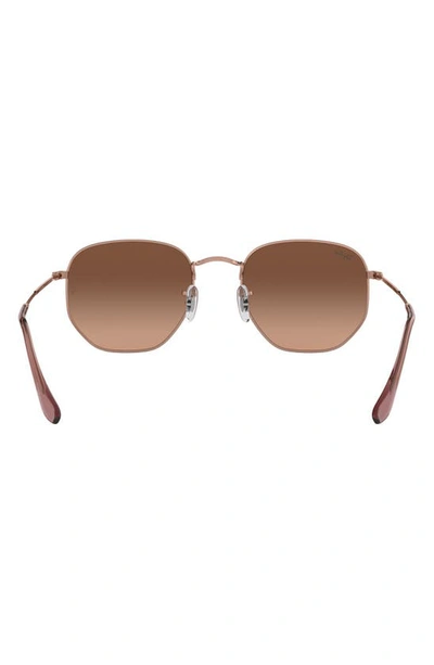 Ray Ban 54mm Gradient Hexagonal Sunglasses In Copper