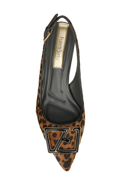 Franco Sarto Racer 5 Womens Calf Hair Animal Print Slingback Heels In Whiskey