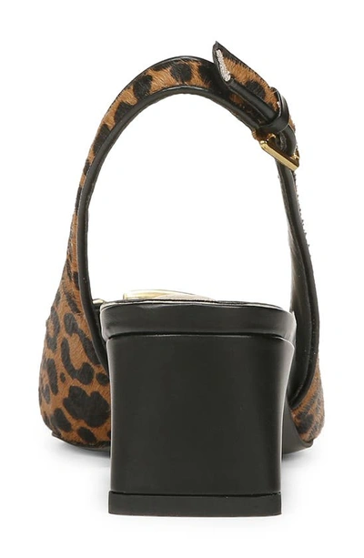 Franco Sarto Racer 5 Womens Calf Hair Animal Print Slingback Heels In Whiskey