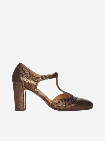 Shop Chie Mihara Wante Laminated Leather Pumps In Bronze