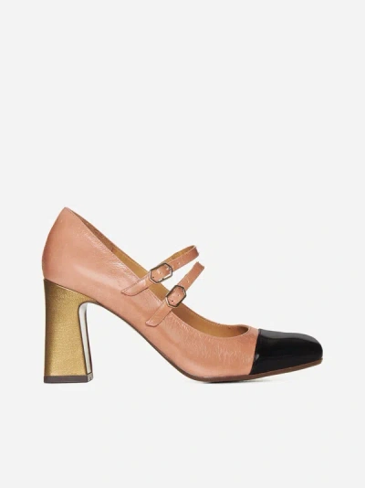 Shop Chie Mihara Oly Patent Leather Pumps In Black,peach,bronze