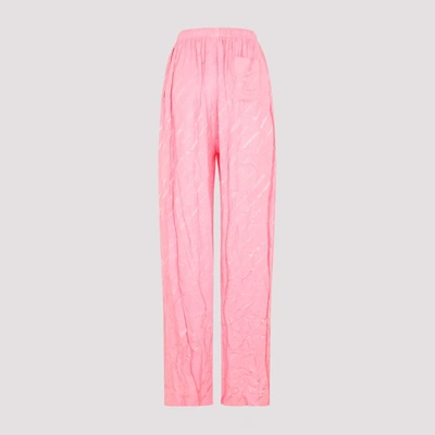 Shop Balenciaga Silk Pants In Pink &amp; Purple