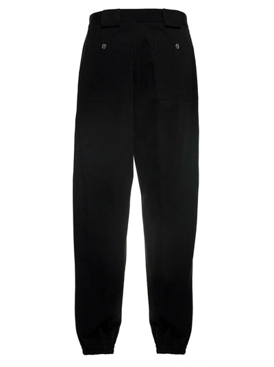 Shop Alexander Mcqueen Black Cotton Pants With Zip