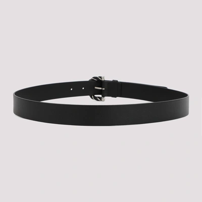 Shop Bottega Veneta Leather Belt With Twist In Black