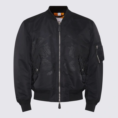 Shop Burberry Black Equestrian Jacket