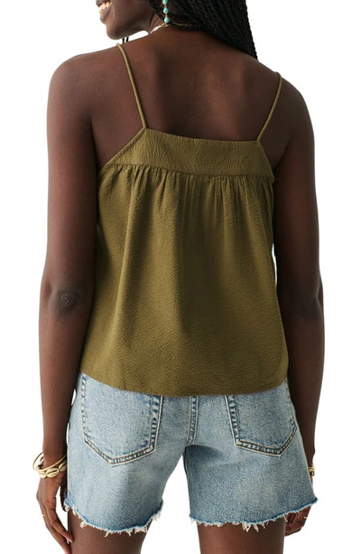 Shop Faherty Marina Seersucker Camisole In Military Olive