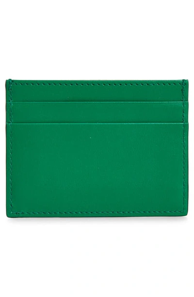 Shop Dolce & Gabbana Milano Logo Leather Card Case In Green Logo