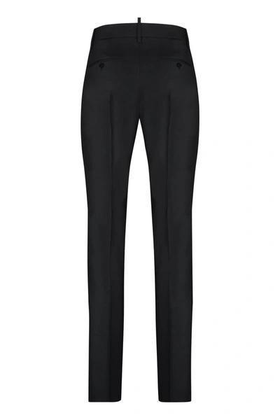 Shop Dsquared2 Wool-blend Taylored Cigarette Trousers In Black