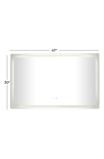 Shop Vivian Lune Home Silvertone Glass Modern Anti-fog Mirror With Led Light In Clear