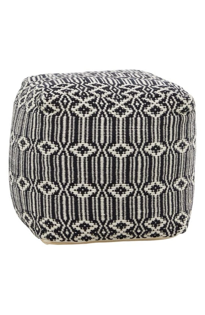 Shop Ginger Birch Studio Blue Polyester Pouf With Diamond Pattern In Black