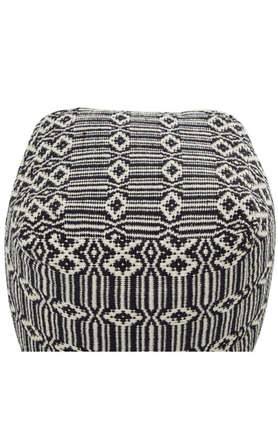 Shop Ginger Birch Studio Blue Polyester Pouf With Diamond Pattern In Black