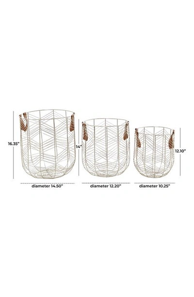 Cosmo By Cosmopolitan Silvertone Metal Glam Storage Basket With Faux Leather Handles In Silver
