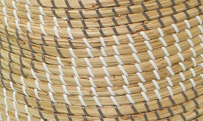 Cosmo By Cosmopolitan Brown Seagrass Handmade Two-tone Storage Basket With Handles In Brown