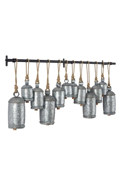 Shop Ginger Birch Studio Silvertone Metal Indoor Outdoor Meditation Decorative Cow Bell With Jute Hanging Rope And Rod