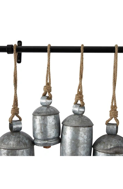 Shop Ginger Birch Studio Silvertone Metal Indoor Outdoor Meditation Decorative Cow Bell With Jute Hanging Rope And Rod
