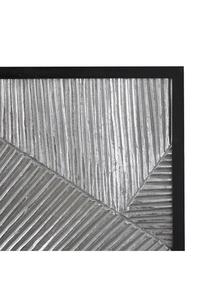 Shop Vivian Lune Home Silvertone Wood Carved Radial Geometric Wall Decor With Black Frame In Grey