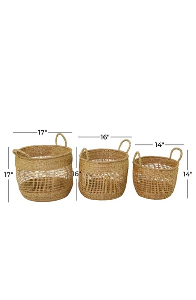 Shop Ginger Birch Studio Brown Seagrass Bohemian Storage Basket With Handles