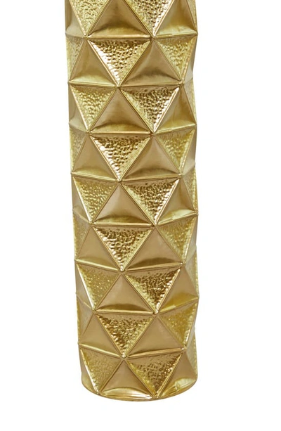 Shop Ginger Birch Studio Goldtone Metal Tall Distressed Vase With 3d Triangle Patterns