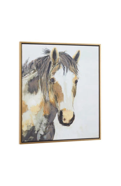 Shop Sonoma Sage Home Brown Canvas Modern Farmhouse Horse Framed Wall Art With Goldtone Frame