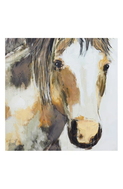 Shop Sonoma Sage Home Brown Canvas Modern Farmhouse Horse Framed Wall Art With Goldtone Frame