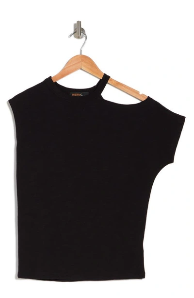 Shop Renee C Asymmetric Sleeve Top In Black