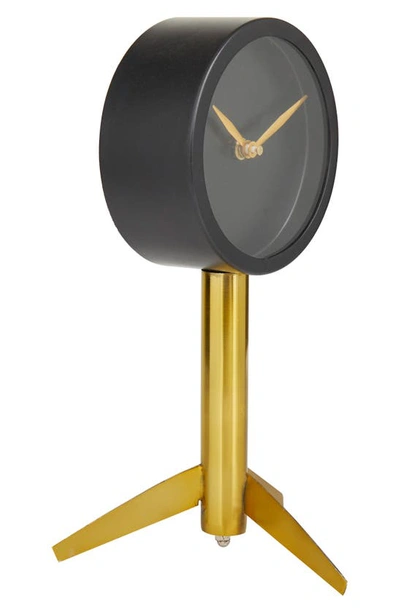 Shop Vivian Lune Home Black Stainless Steel Clock With Gold Stand