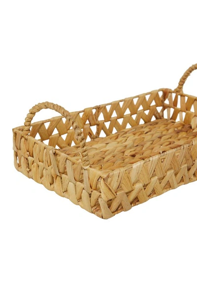 Shop Ginger Birch Studio Brown Seagrass Handmade Woven Tray With Handles