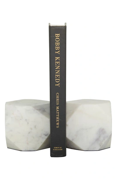 Shop Cosmo By Cosmopolitan White Marble Block Geometric Bookends
