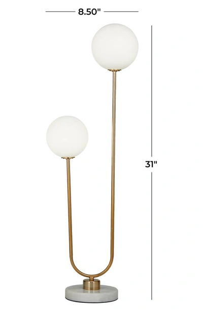 Shop Ginger Birch Studio Goldtone Marble Contemporary Table Lamp In White