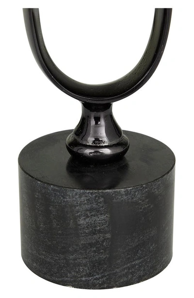 Shop Vivian Lune Home Black Aluminum Paper Clip Pillar Candle Holder With Marble Base