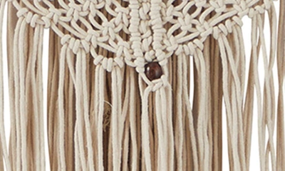Shop Ginger Birch Studio Cream Cotton Handmade Intricately Woven Macramé Wall Decor With Beaded Fringe Tassels
