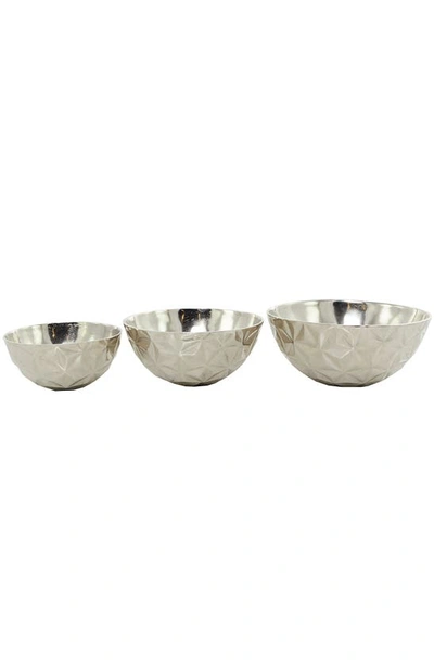 Shop Vivian Lune Home Silvertone Aluminum Faceted Decorative Bowl