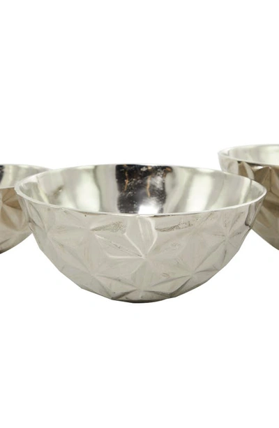 Shop Vivian Lune Home Silvertone Aluminum Faceted Decorative Bowl