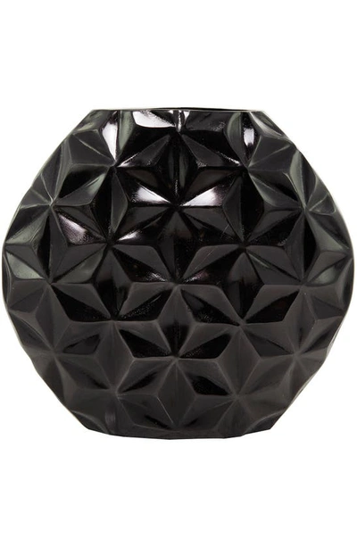 Shop Vivian Lune Home Black Aluminum Faceted Geometric Vase