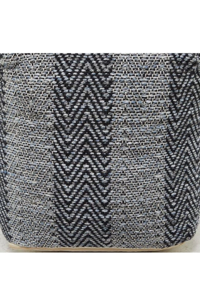 Shop Ginger Birch Studio Black Fabric Pouf With Chevron Pattern In Grey