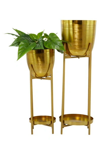 Shop Cosmo By Cosmopolitan Gold Metal Modern Planter With Removable Stand