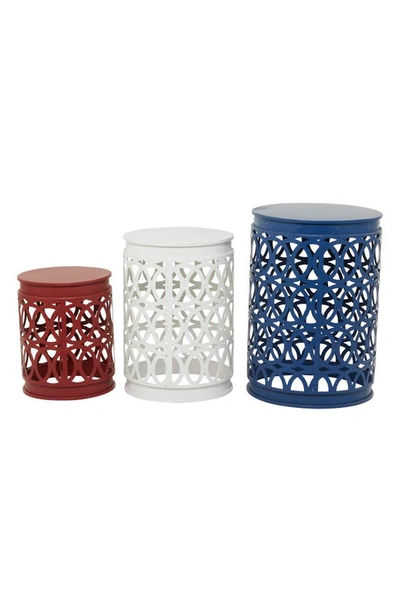 Shop Willow Row Multicolored Metal Contemporary Geometric Accent Table With Laser Carved Trellis Design In Multi Colored