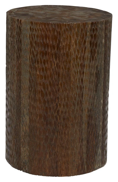 Shop Ginger Birch Studio Brown Teakwood Intricately Carved Accent Table