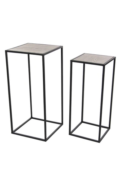 Shop Vivian Lune Home Black Metal Contemporary Accent Table With Brown Wood Top