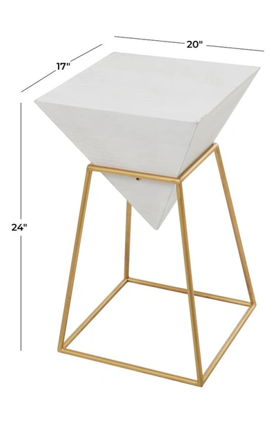 Shop Ginger Birch Studio White Wood Modern Accent Table With Goldtone Metal Stand