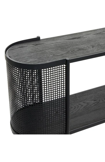 Shop Vivian Lune Home Black Metal Mesh Side Panel 1-shelf Console Table With Open Center Storage