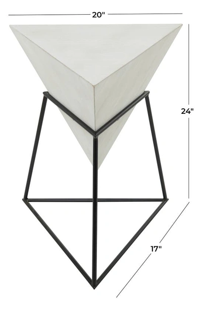 Shop Ginger Birch Studio White Wood Modern Accent Table With Black Metal Stand
