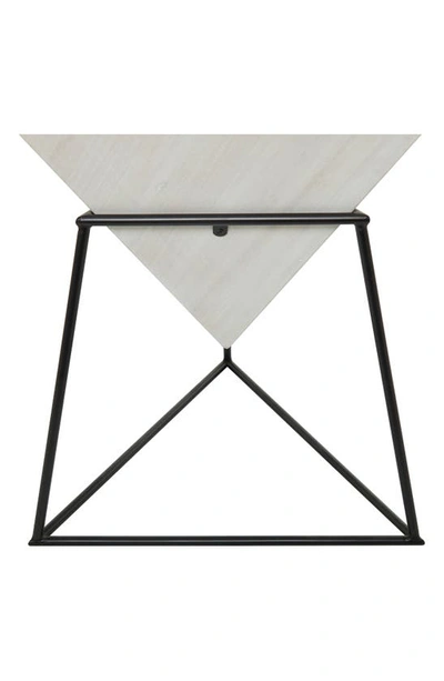 Shop Ginger Birch Studio White Wood Modern Accent Table With Black Metal Stand