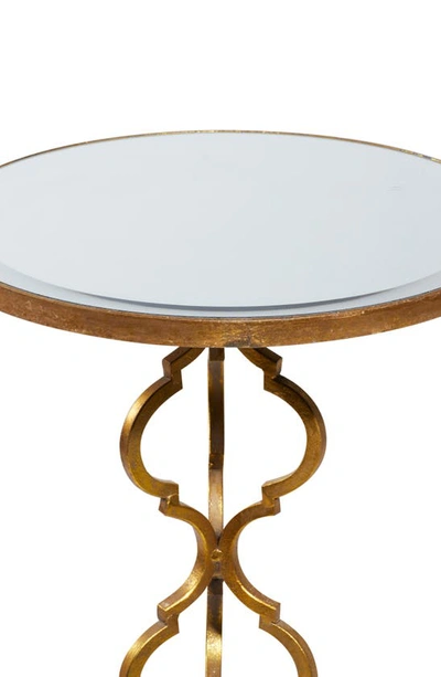 Shop Vivian Lune Home Goldtone Metal Quatrefoil Design Accent Table With Mirrored Glass Top